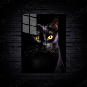 Kara Kedi Metal Tablo