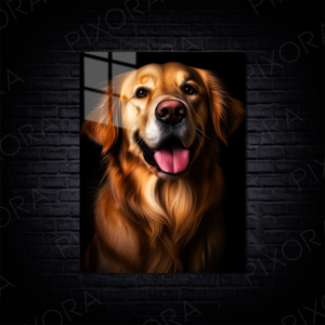Golden Retriever Metal Tablo