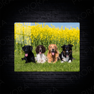 Köpekler Metal Tablo