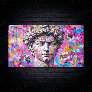 Michelangelo David Metal Tablo