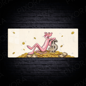 Pembe Panter Metal Tablo