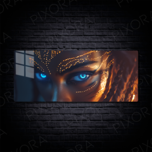 Blue Gold Gaze Metal Tablo