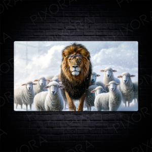 Lion Among Sheep Metal Tablo