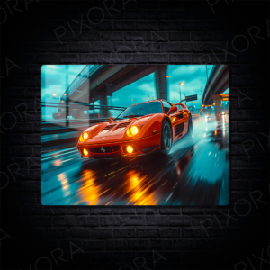 Ferrari Testarossa Metal Tablo